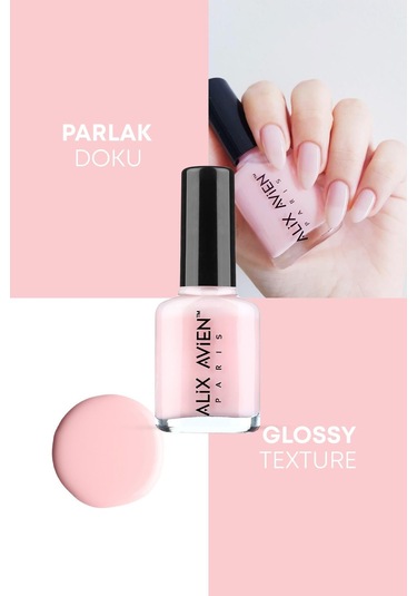 Alix Avien Açık Pembe Oje 04 Yüksek Pigmentli Uzun Süreli Kalıcılık Hızlı Kuruma Nail Lacquer 04