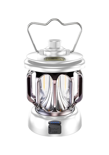 Usb Şarjlı Kamp Lambası, 3 Renk Tonu İle Sürekli Aydınlatma, El Tutan Çadır Işığı, 5800mah Pil İle Telefonu Şarj Edebilir, Beyaz Çok Renkli Çok Renkli