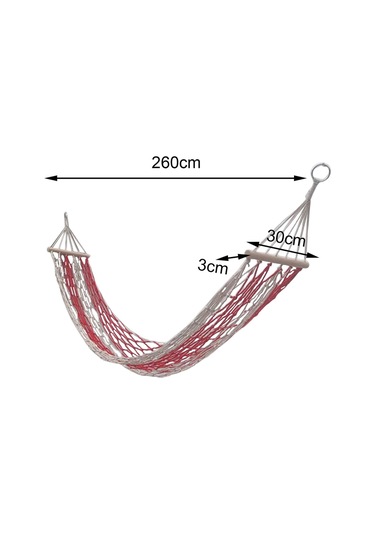 Suntek Kamp Hamak Ağır Katlanır Plaj Veranda Kırmızı-beyaz Beyaz - Kırmızı