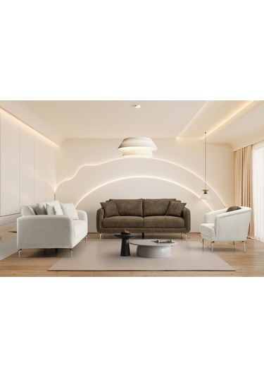 Mona Demir Ayaklı Beyaz Berjer Beyaz