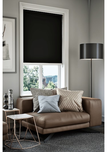 Lazer Kesim Mat Stor Perde, Lazer Kesimli Klasik Serisi, C-1008 Siyah Renk Siyah