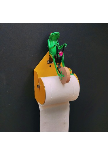 Banyo Kullanımı İçin Kurbağa Bisiklet Kağıdı Havlu Tutucu Yeşil
