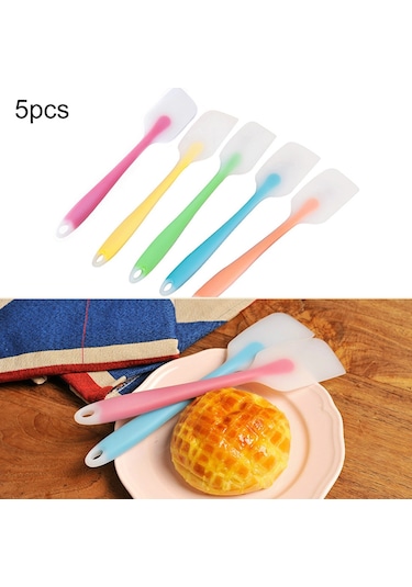 Sones 5 Adet Pişirme Aracı Yarı Saydam Entegre Yüksek Sıcaklık Direnci Krem Silikon Kazıyıcı Kek Spatulası, Rastgele Renk Teslimatı