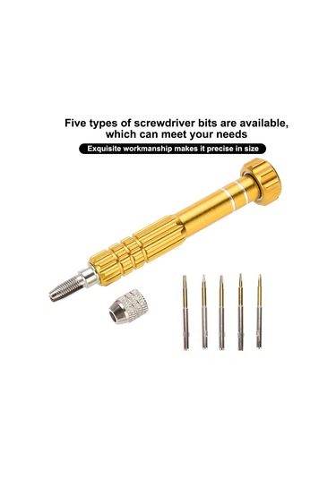 Moveevo Altın Tamir Aleti Seti: 5 Farklı Uçlu Tornavida, Cep Telefonu Ve Saatlerin Parçalarını Çıkarma, Kaliteli Krom Vanadyum Çeliği