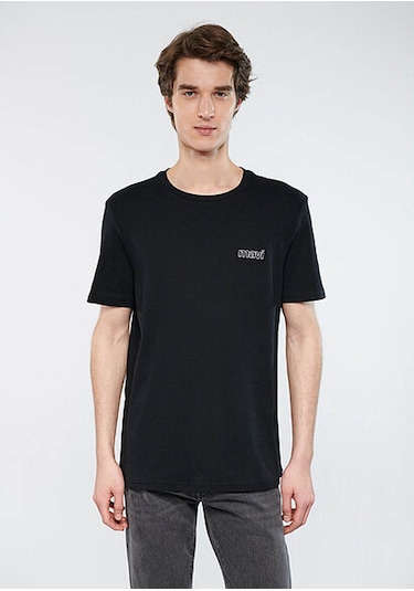 Mavi Logo Baskılı Siyah Erkek T-shirt M0610360-900 Siyah