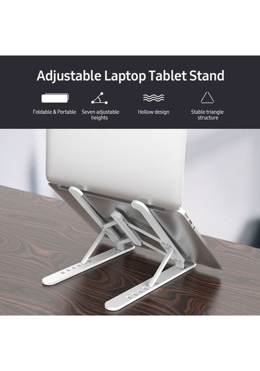 Fastbuy 17 İnç Altı Laptop Tabletler İçin Yükseklik Ayarlanabilir 7 Seviye Katlanabilir Soğutucu Stand Abs+alloy - Pembe