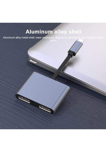 Sones 4'ü 1 Arada Çok İşlevli Usb-c / Type-c - Pd Usb-c / Type-c +usb 3.0 +çift Hdmı Hub Yerleştirme İstasyonu Gri