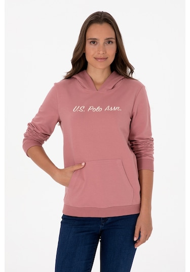 U.S. Polo Assn. Kadın Gül Kurusu Kapüşonlu Sweatshırt 50313559-VR221