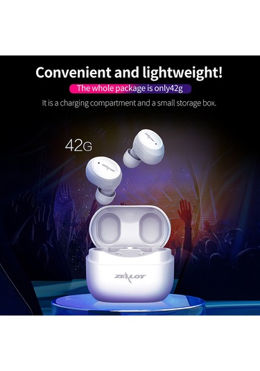 Geeroyoo Zealot T4 Tws Bluetooth 5.0 Kulaklıklar, 300mah Şarj Kutusu, Stereo Ses, Spor İçin, Mikrofonlu, Kablosuz Müdahaleci Kulaklıklar, Siyah