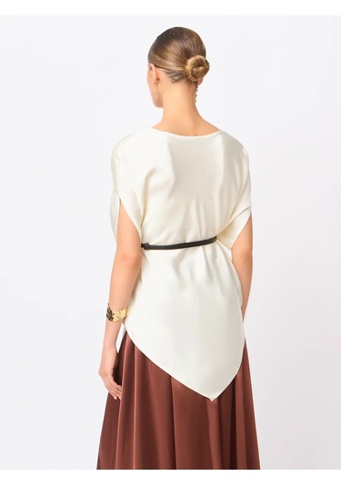 Vittoria Vicci Kemerli Uzun Şık Bluz 467213313 Açık Pembe