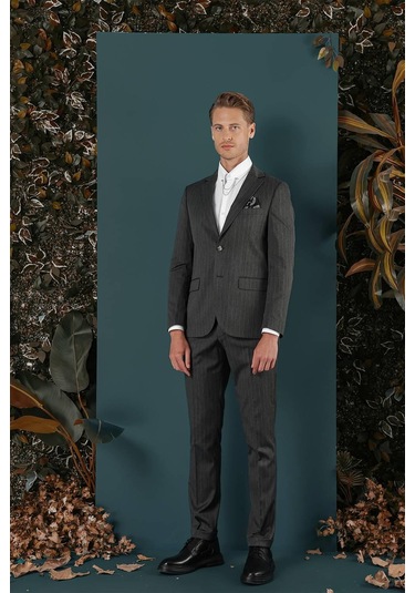 C 652 Slim Fit Füme Spor Ceket Füme