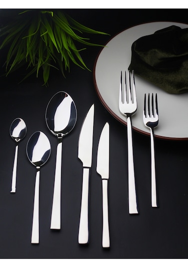 İnci 12 Kişilik 84 Parça Çatal Kaşık Bıçak Takımı Metal