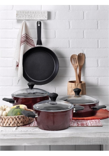 Pierre Cardin 7 Parça Dıamond Cook Granit Mor Tencere Seti