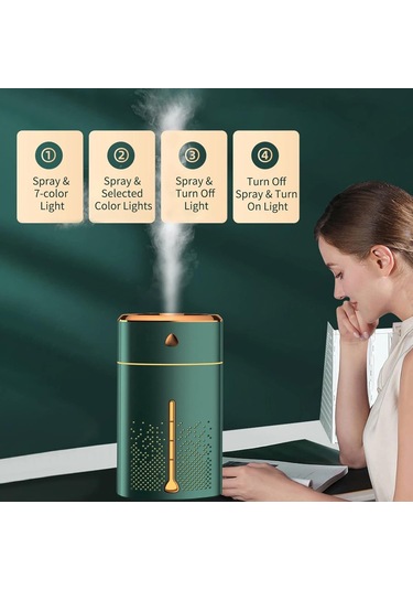 Yucama 1000 Ml Mist Nemlendirici Difüzör Renkli Gece Lambası Ile - Beyaz