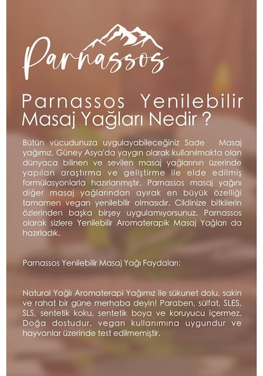Parnassos Doğal Yenilebilir Aromaterapi Rahatlatıcı Masaj Yağı 150 ML