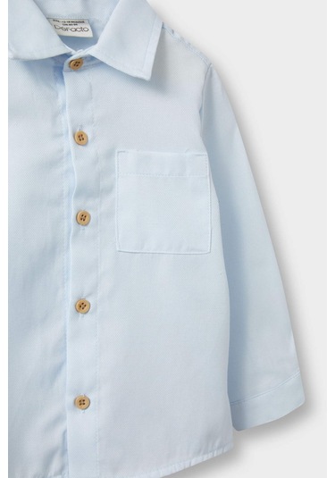 Defacto Erkek Bebek Oxford Uzun Kollu Gömlek F1669a525aube216 Mavi