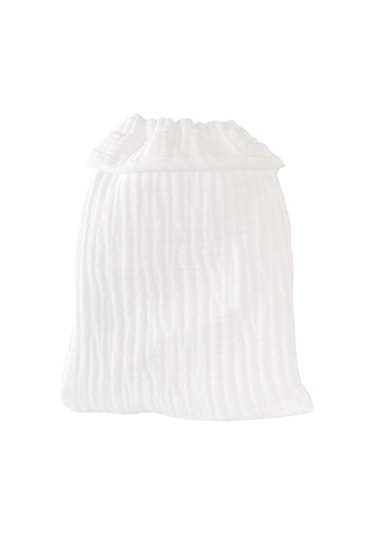 Bebek Banyo Lifi Tahriş Etmeyen Banyo Kesesi %100 Pamuk Beyaz