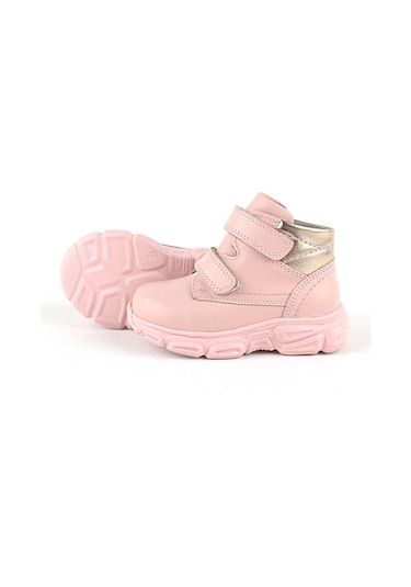 Rakerplus Hakiki Deri Pembe Cırtlı Kız Bebek Bot Pembe