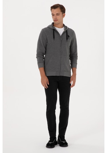 U.s. Polo Assn. Erkek Antrasit Melanj Hırka Örme 50307765-vr081 Antrasit Melanj