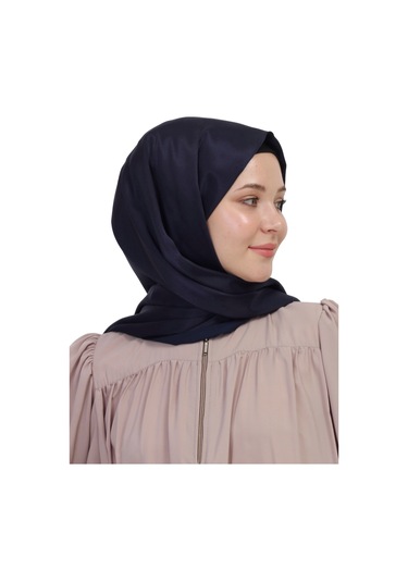 Çift Taraflı Düz Jakar Şal Parlak & Mat Dokulu, Özel Gün Şalı, Düz Renk Lacivert