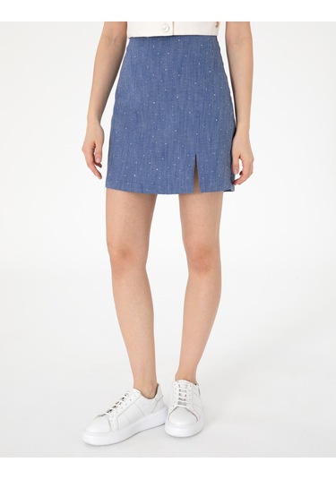Pierre Cardin Kadın İndigo Etek Dokuma 50300152-vr028 İndigo