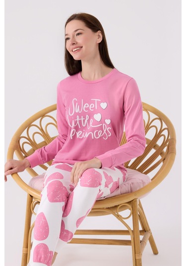 Roly Poly 3470 Sweet Little Princess Kadın Karanfil Uzun Kol Pijama Takım 001