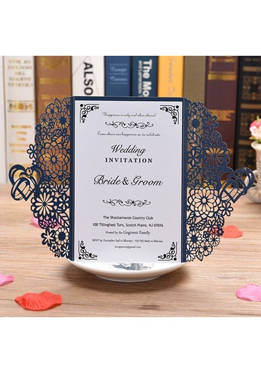 Mufunye "10 Adet İnci Kağıdından Lüks Davetiye Kartları - Düğün, Doğum Günü, Yıldönümü İçin" Standart