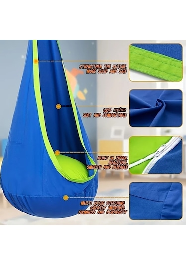 Maxaccess Pembe Asma Hamak Sandalye İç Mekan Dış Mekan 176kg Taşır Şişme Yastık Pembe