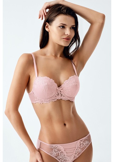 Luw 6124 Pudra Dolgulu Sütyen Külot 2Li Takım Pudra