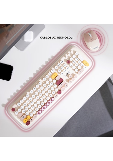 Everest KM-6284 Whisker Kablosuz Q Klavye Mouse Seti