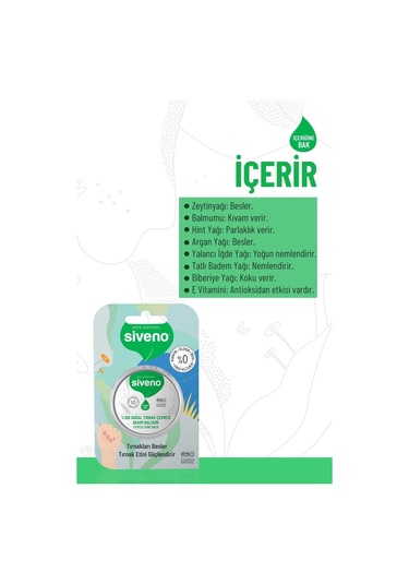 Siveno %100 Doğal Tırnak Çevresi Bakım Balsamı Organik Argan Yağlı Bitkisel Onarıcı Krem 15 ML