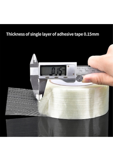 Honmex Güçlü Paketleme İçin Zırhlı Fiber Bandı - Şeritli, 50mmx50m, Transparan Taşıma Ve Paketleme Kaynağı