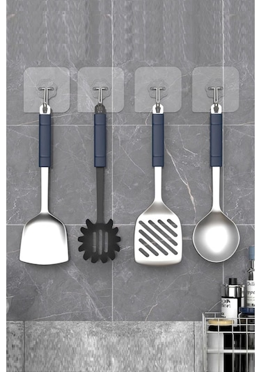 4 Adet Kendinden Yapışkanlı Kapı Duvar Askısı Kancası, Güçlü Yapışkanlı Şeffaf Askı, Yapışkanlı Askı Renkli