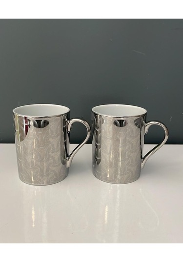 Kütahya Porselen Forest 2 Li Mug 260 Cc Platin 10152 Platin