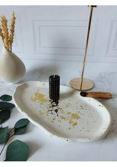 Cre Art Dekoratif Stand Alçı Aksesuar Tepsi 150202710 Gri