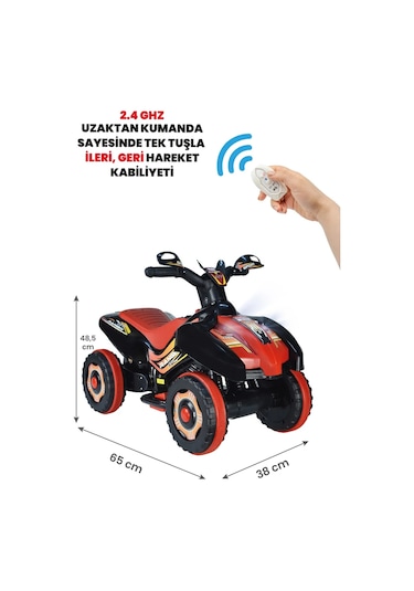 Kumandalı Akülü Araba 6 Volt 2-4 Yaş Siyah