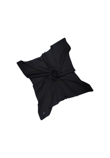 Mısırlı Eşarpları Queen Krep Düz Renk Eşarp 140x140 Cm Siyah