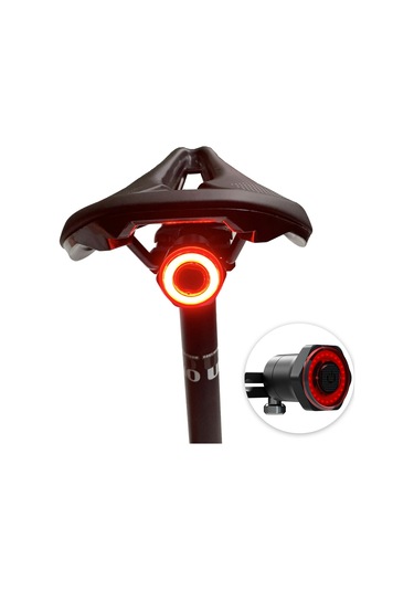 Meroca-akıllı Bisiklet Arka Lambası Arka Fren Lambası Su Geçirmez Y19019b-2 Siyah