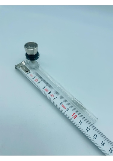 Düz Cam&metal Pipo //12cm-pc45