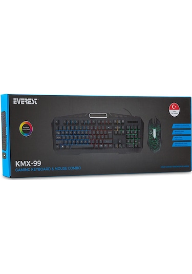 Everest KMX-99 Usb Gökkuşağı Zemin Aydınlatmalı Q Oyuncu Klavye Mouse Set