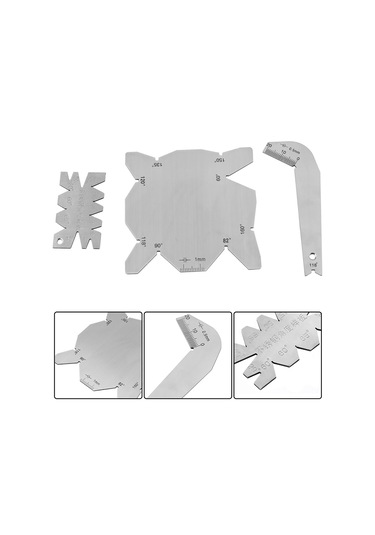 Ximistore9 Stainless Steel Açı Ölçer Seti 3'lü - Matkap Uç Açısı 60 -160 Ve Vida Kontrolü, Taşınabilir Kutu İçerisinde