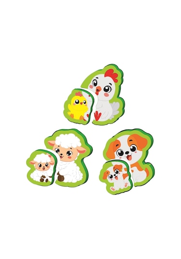 Yükselen Zeka 6-16 Ay Ilk Pofidik Magnet Puzzle - Çiftlik Hayvanları