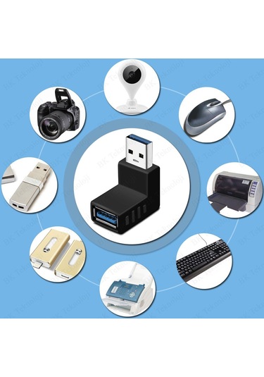 Usb 3.0 Yukarı Açılı Konnektör Erkek Dişi 90 Derece Uzatma Adaptö