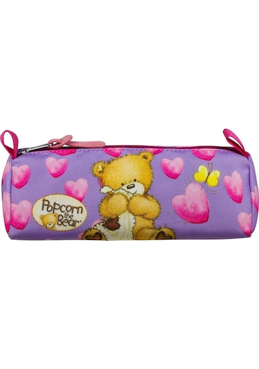 Popcorn The Bear Kalp Baskılı Kalem Çantası - 2093