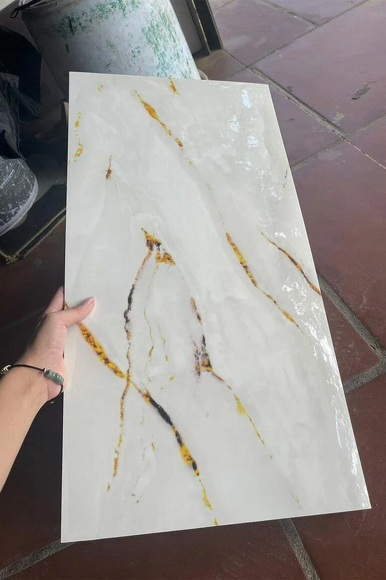 10 Adet 60x30 Pvc Esnek Duvar Paneli Altın - Gri