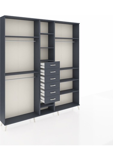 Arges Dolap 10 Raflı 6 Çekmeceli 3 Askılı 220x30x243 Antrasit-antrasit/antrasit Antrasıt/antrasıt Arges Dolap 10 Raflı 6 Çekmeceli 3 Askılı 220x30x243 Antrasit-antrasit/antrasit Antrasıt/antrasıt