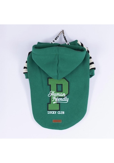 Pawstar Yeşil Lucky Club Polarlı Küçük Irk Köpek Sweatshirtü