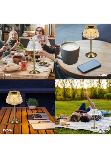 Springsun Led Kablosuz Masa Lambası Şarj Edilebilir Masa Lambası Dokunmatik Kontrol 3 Işık Rengi Kademesiz Kısılabilir Gece