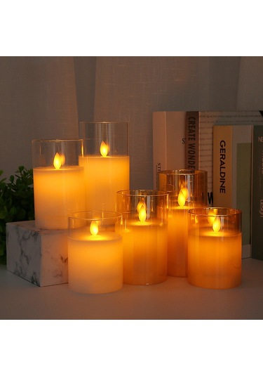 Yaozixa 3 Adet Gerçekçi Led Mum Seti - Uzaktan Kumandalı, Titreşimli Alev Efekti Ve Zamanlayıcılı Dekoratif Aydınlatma Amber