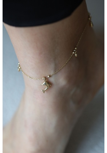 Yenigün Kuyumculuk 14 Ayar Altın Yunus Detaylı Sallantılı Halhal Blk33605